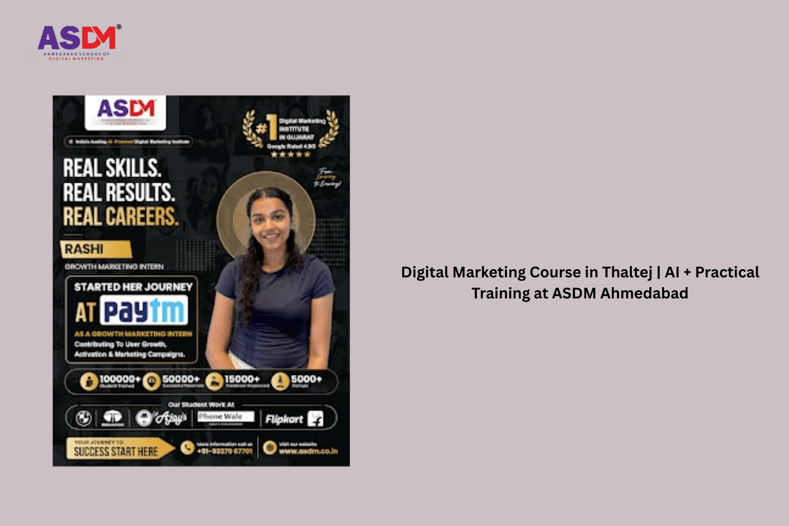 Digital Marketing Course in Thaltej | AI + Practical Training at ASDM Ahmedabad