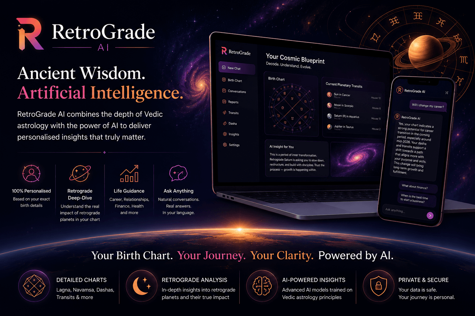 Retrograde Launches AI Vedic Astrology Platform Co-Built by a Bangalore Class 12 Student and Jothishi's Anand Vadakepat