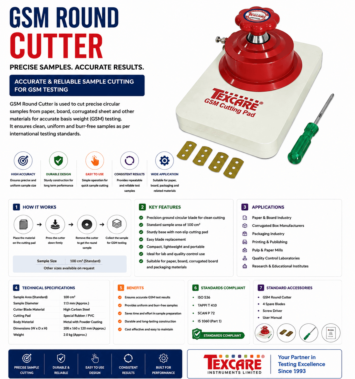 GSM Round Cutter | Precision Sample Cutting Machine for GSM Testing