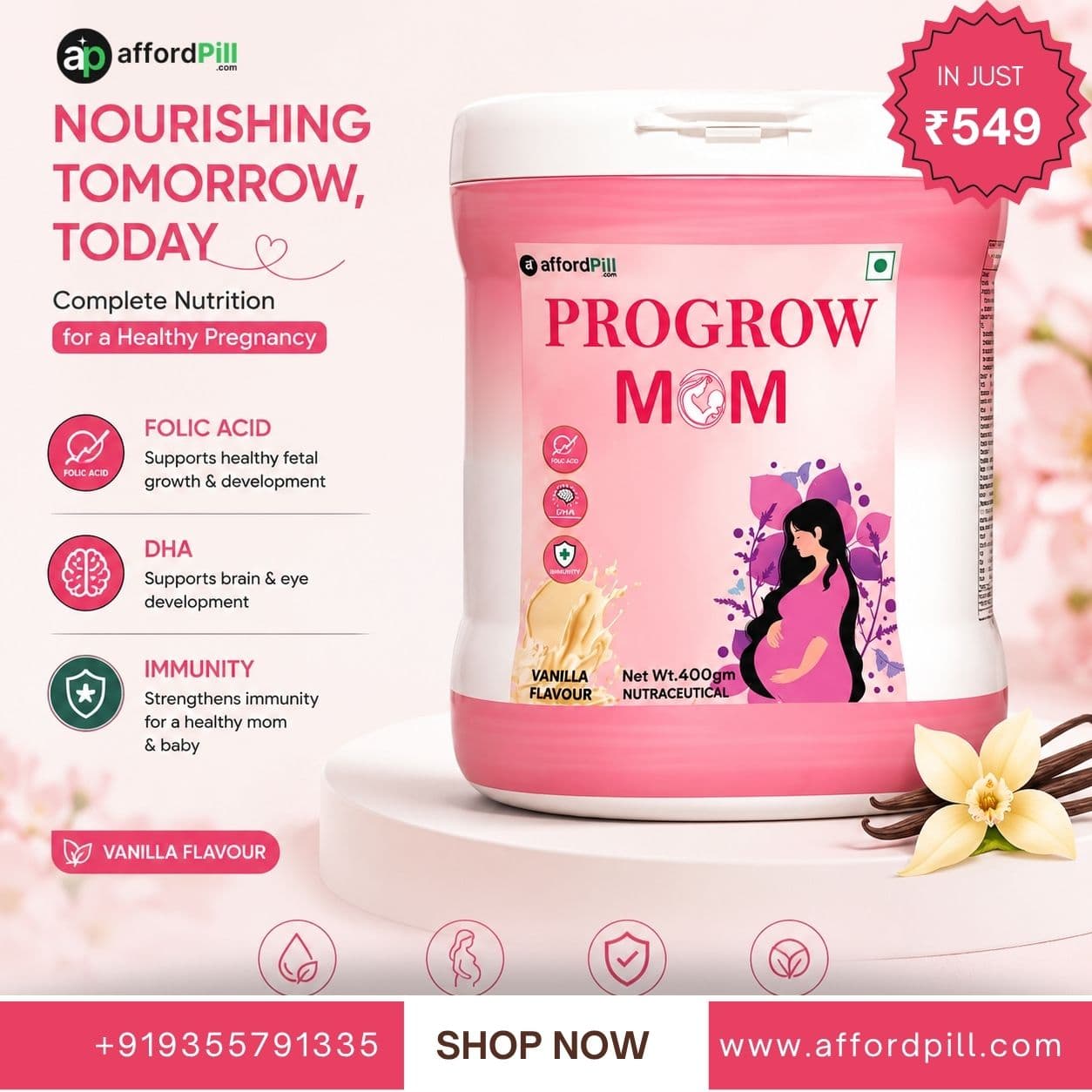 Supporting Mothers Through Every Stage with Progrow Mom (Vanilla Flavour)