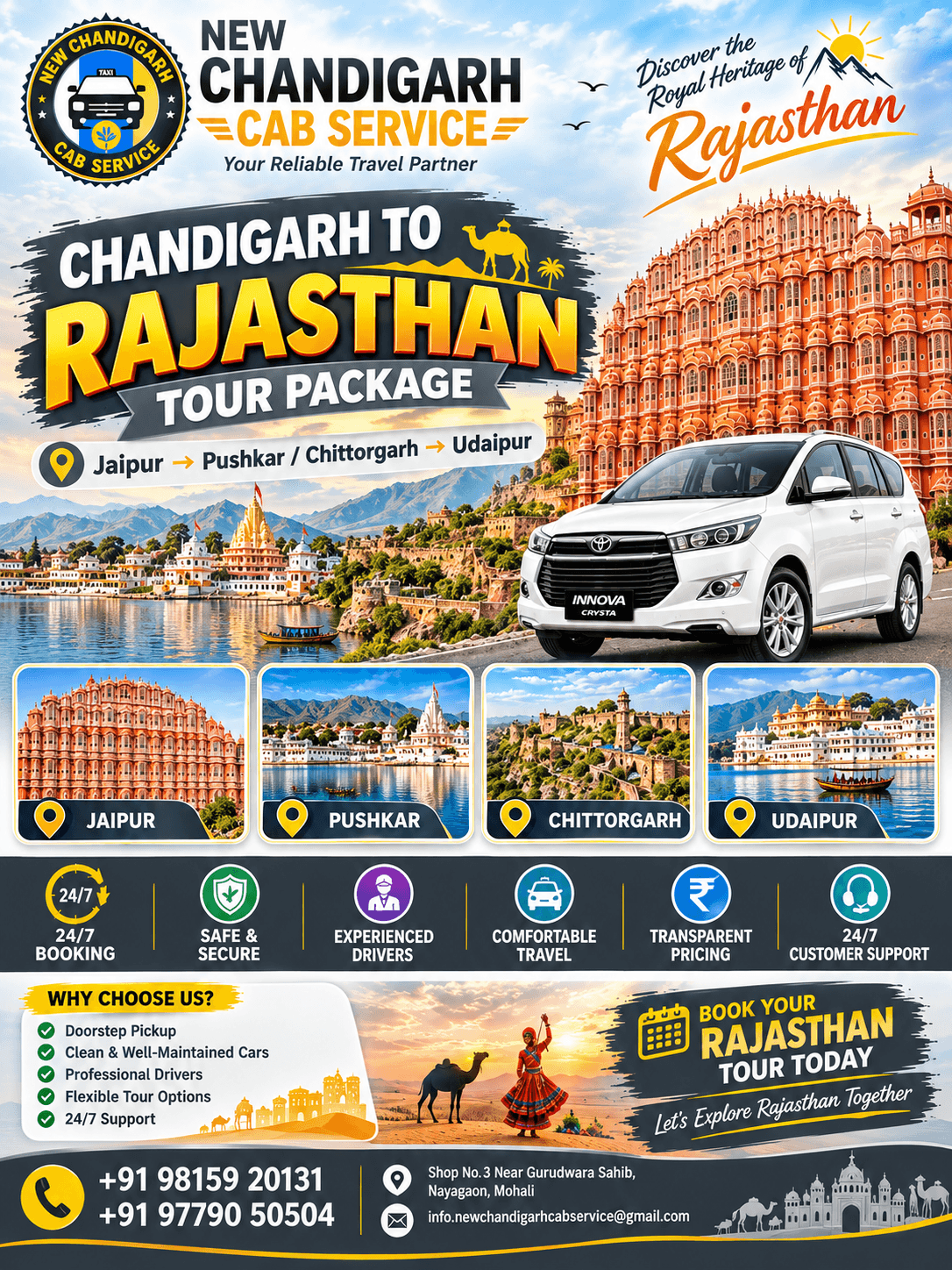 Chandigarh to Rajasthan Tour Package – Discover Royal Heritage & Timeless Beauty