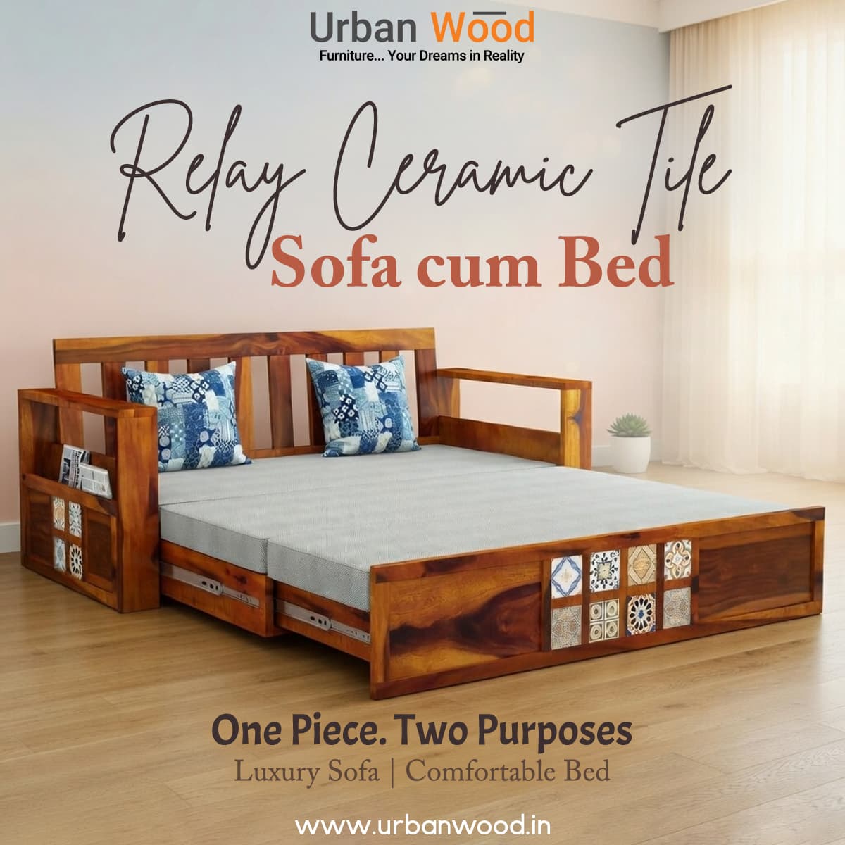 Modern Wooden Sofa Cum Bed Designs for Smart Urban Homes