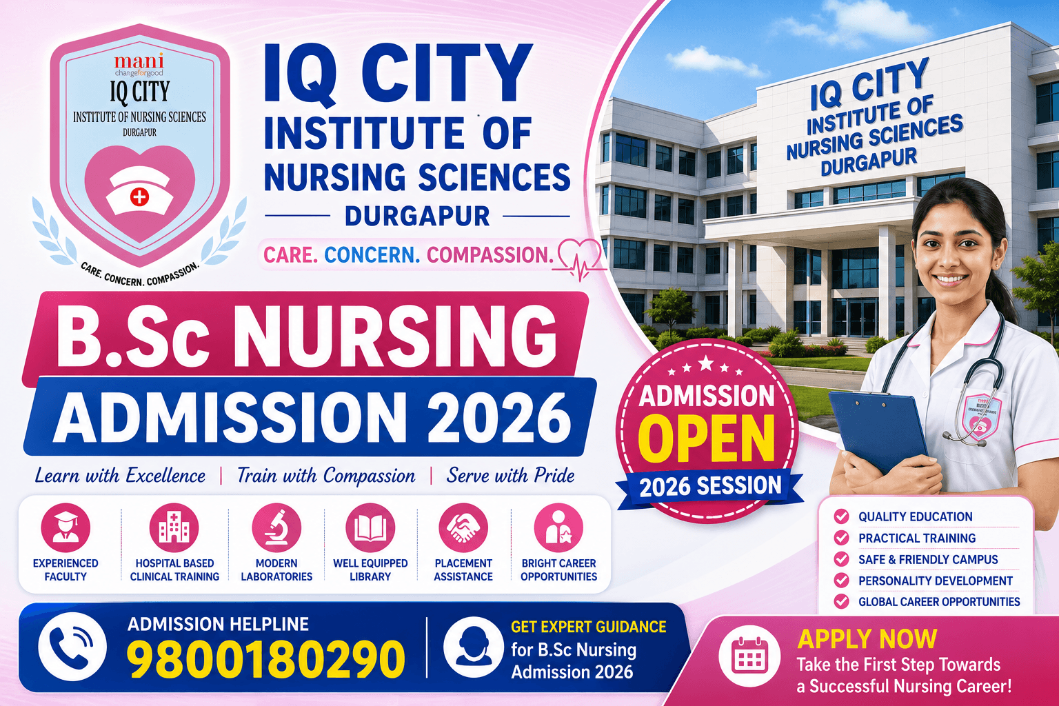 IQ City Institute of Nursing Sciences Durgapur B.Sc Nursing Admission 2026