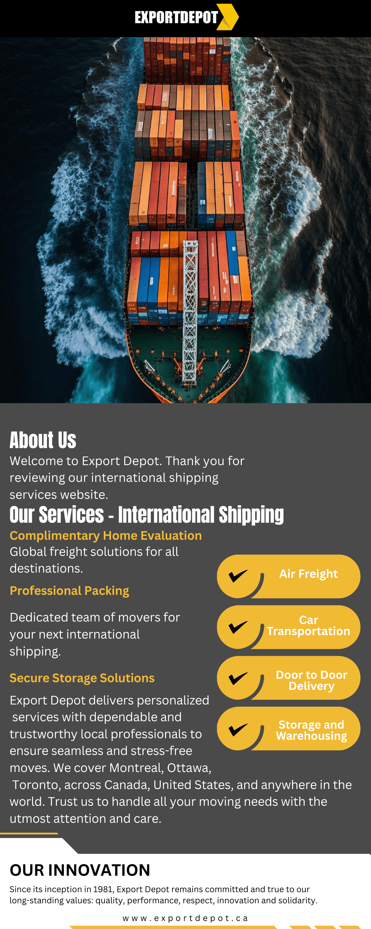 Export Depot – Reliable Global Shipping  Solutions