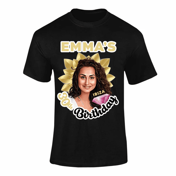 Personalised 30th Birthday Women’s T-shirts For Your Birthday Party | CustomPartyWear