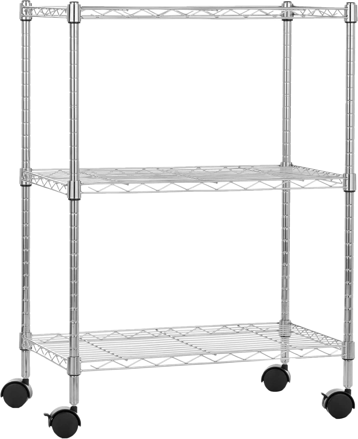 Amazon Basics 3-Shelf Heavy Duty Adjustable Wire Shelving 