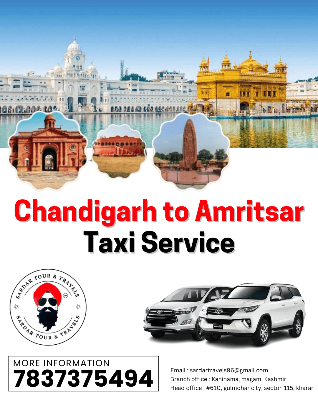 Travel to Amritsar from Chandigarh in Style and Comfort