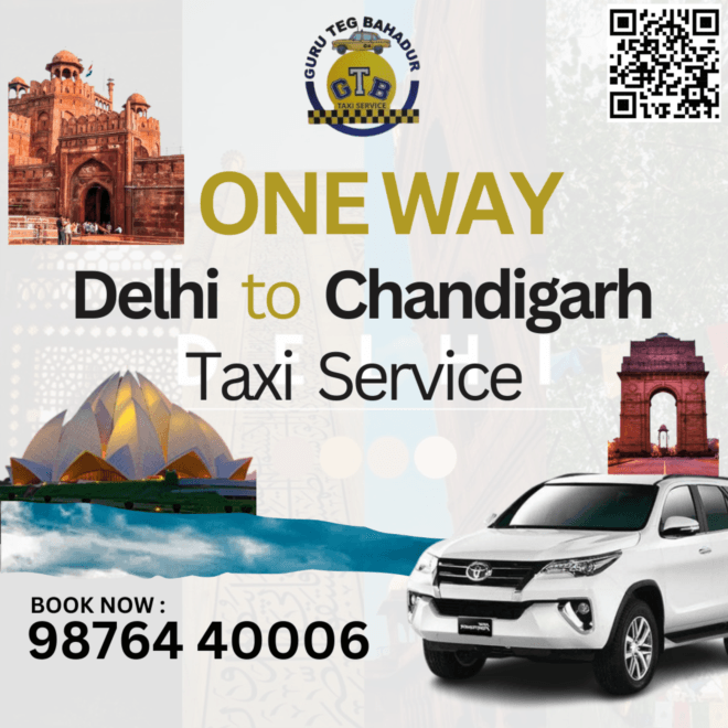 One Way Taxi Service from Delhi to Chandigarh 
