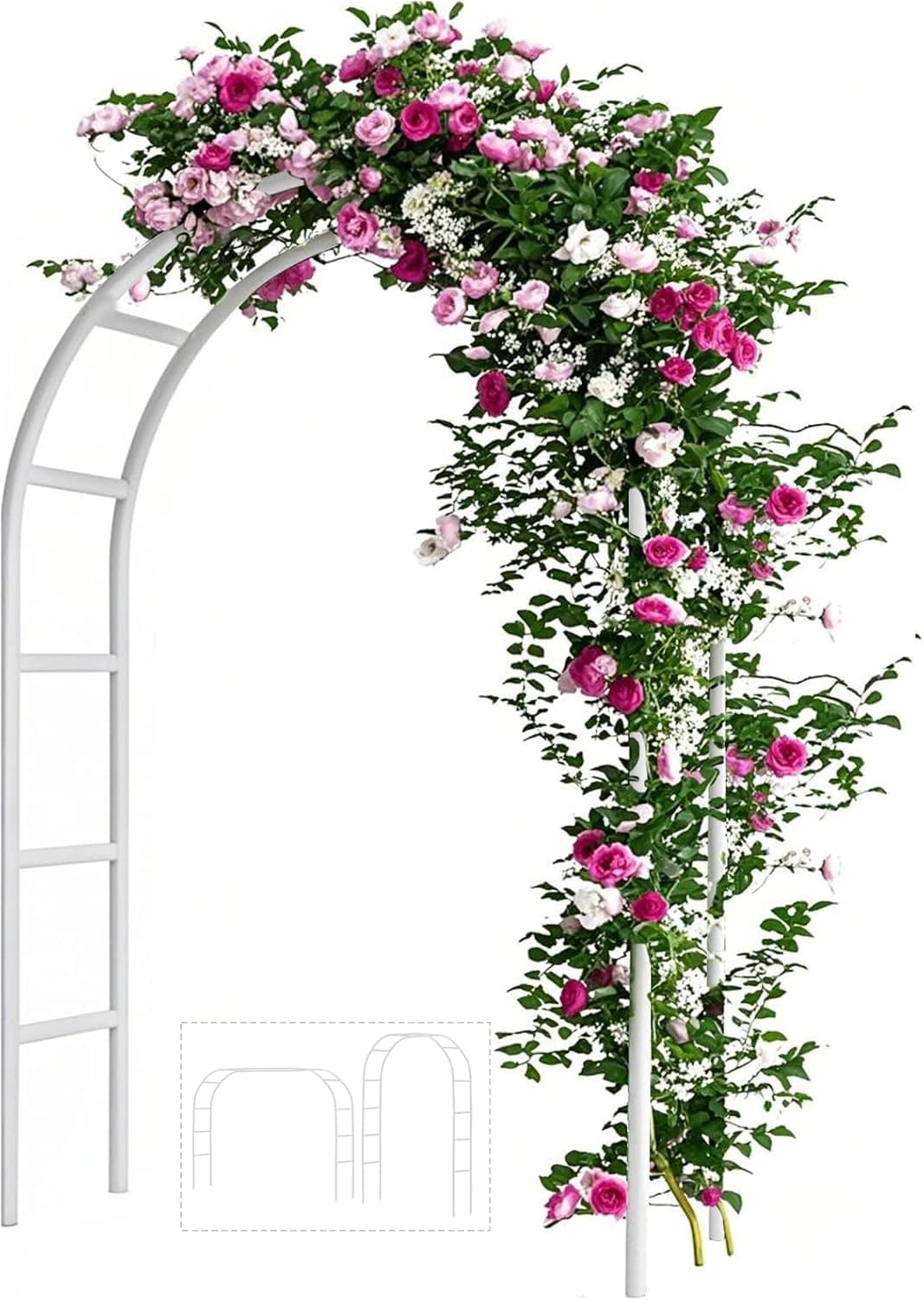 Adorox 7.5 Ft Lightweight White Metal Arch