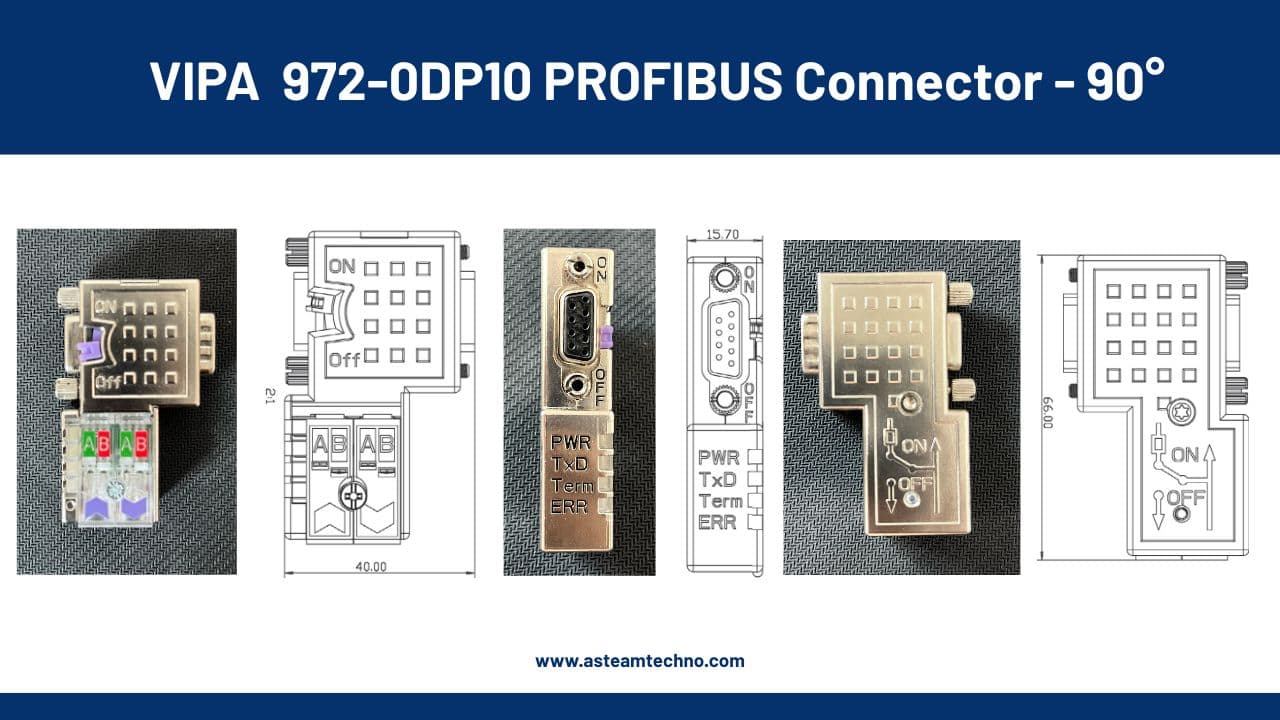 VIPA 972-0DP10 Profibus Connector-90Degrees