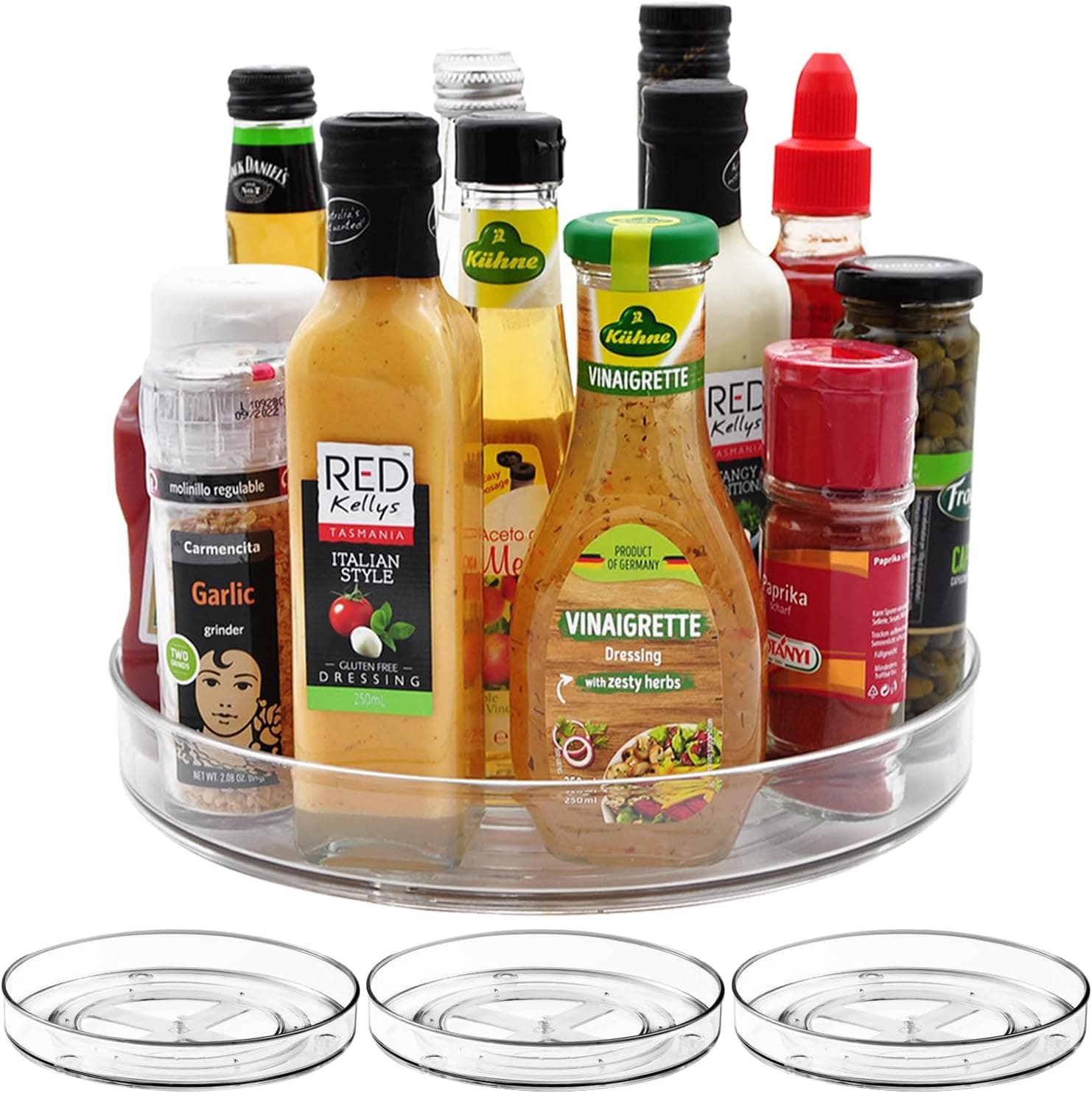 Amolliar Lazy Susan Organizer, 11" 4 Pack