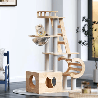Enhance Your Feline Friend’s Space with a Stylish Wooden Cat Tree