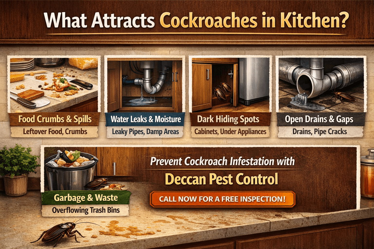 What Attracts Cockroaches in Kitchen Causes Prevention Tips