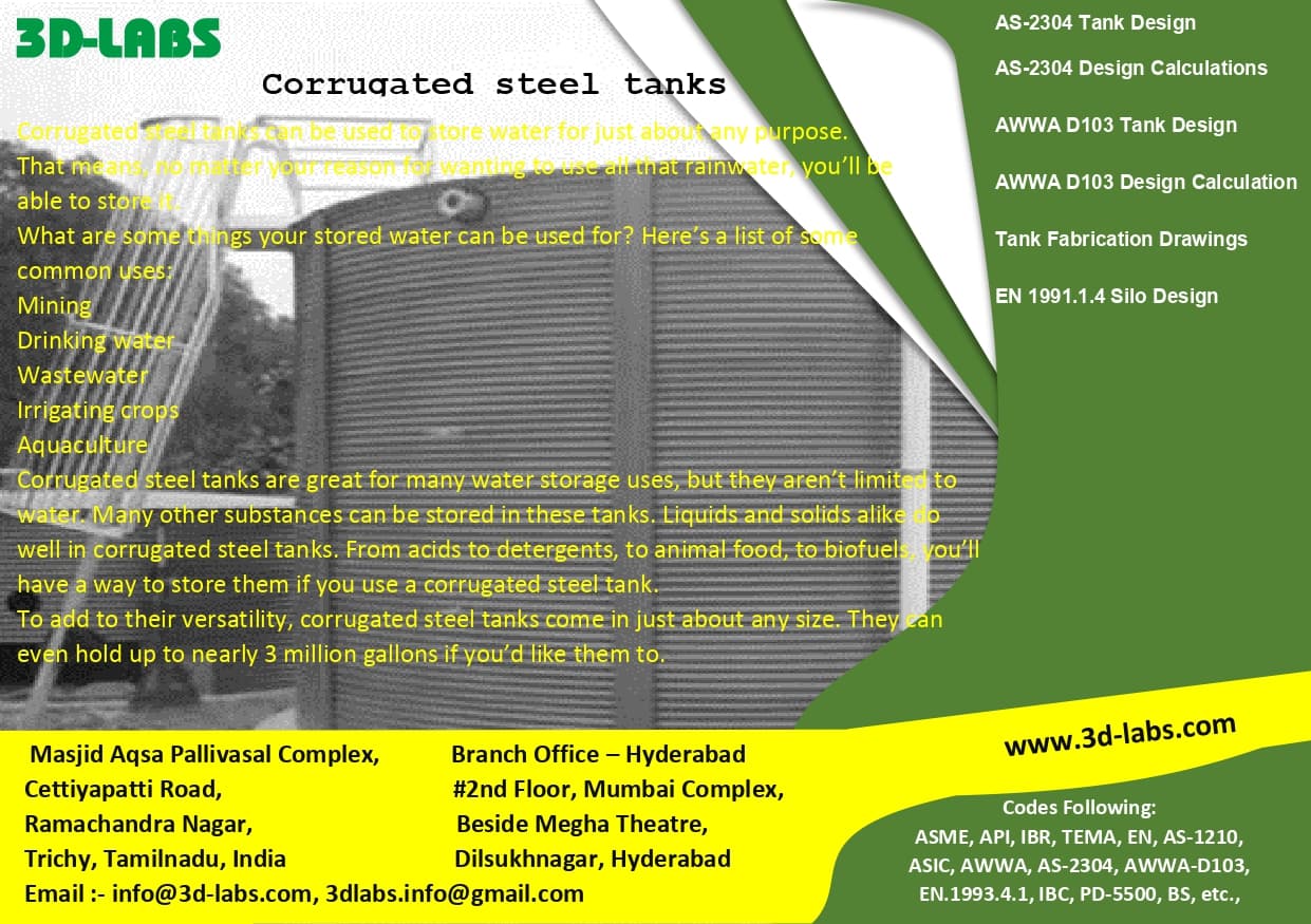 corrugated steel tanks design