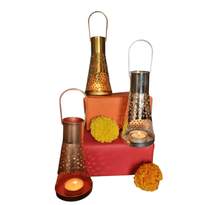 Metal Lantern Lamp Set of 3
