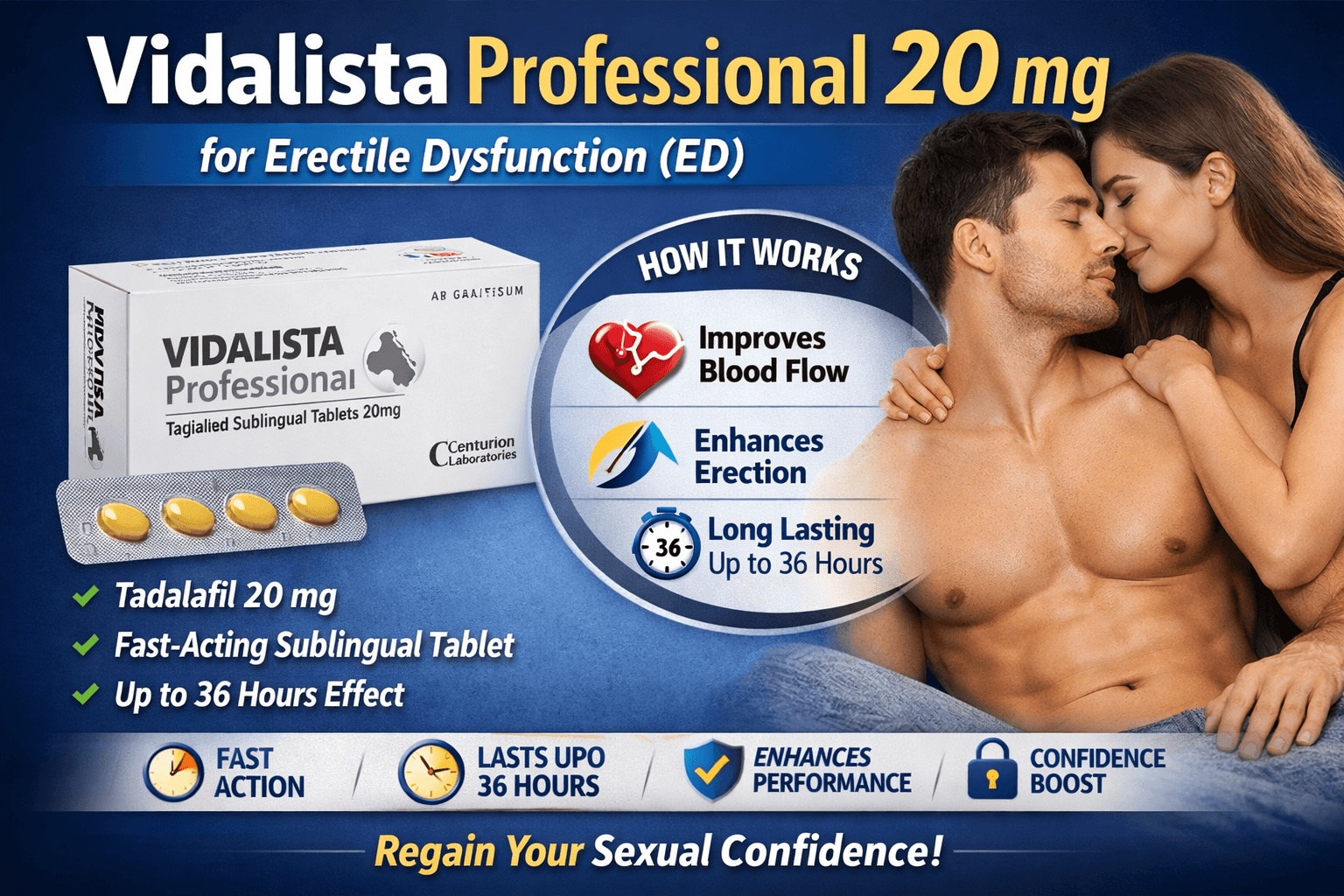 Vidalista Professional 20 mg for Erectile Dysfunction (ED)