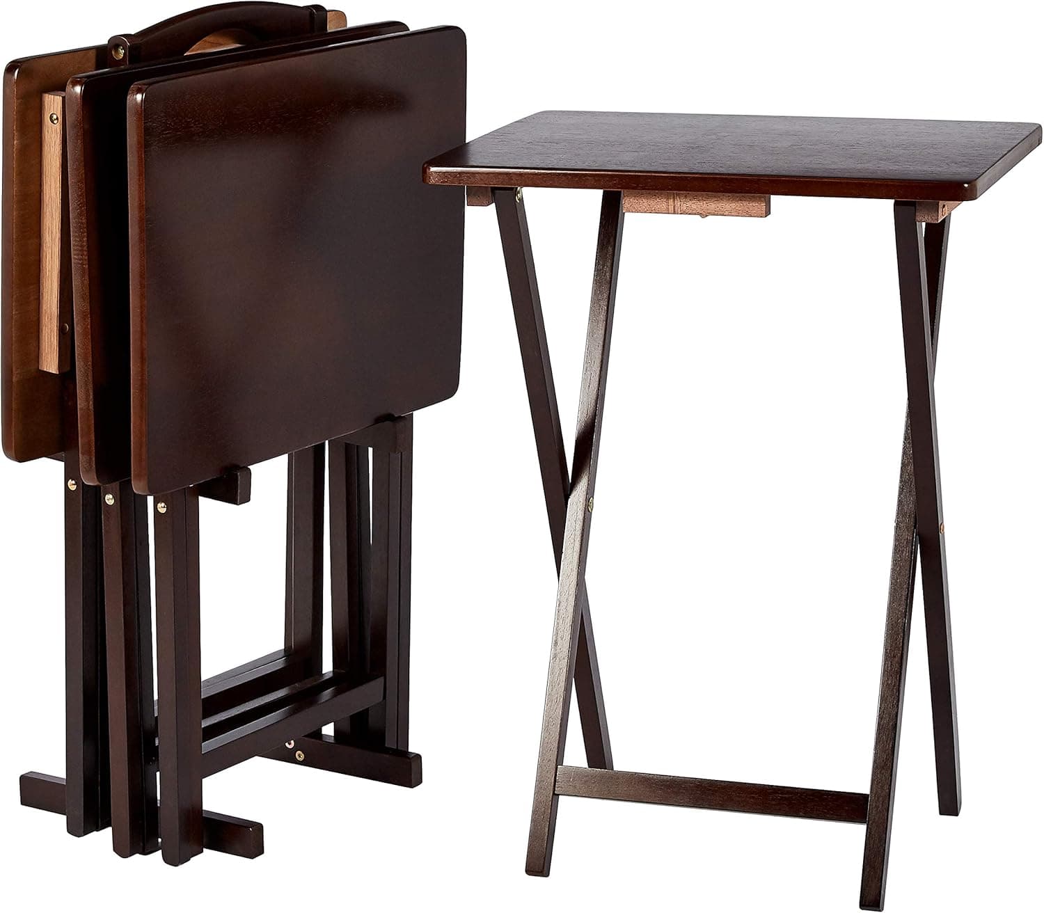 Amazon Basics Portable Foldable TV Tray Table with Storage 