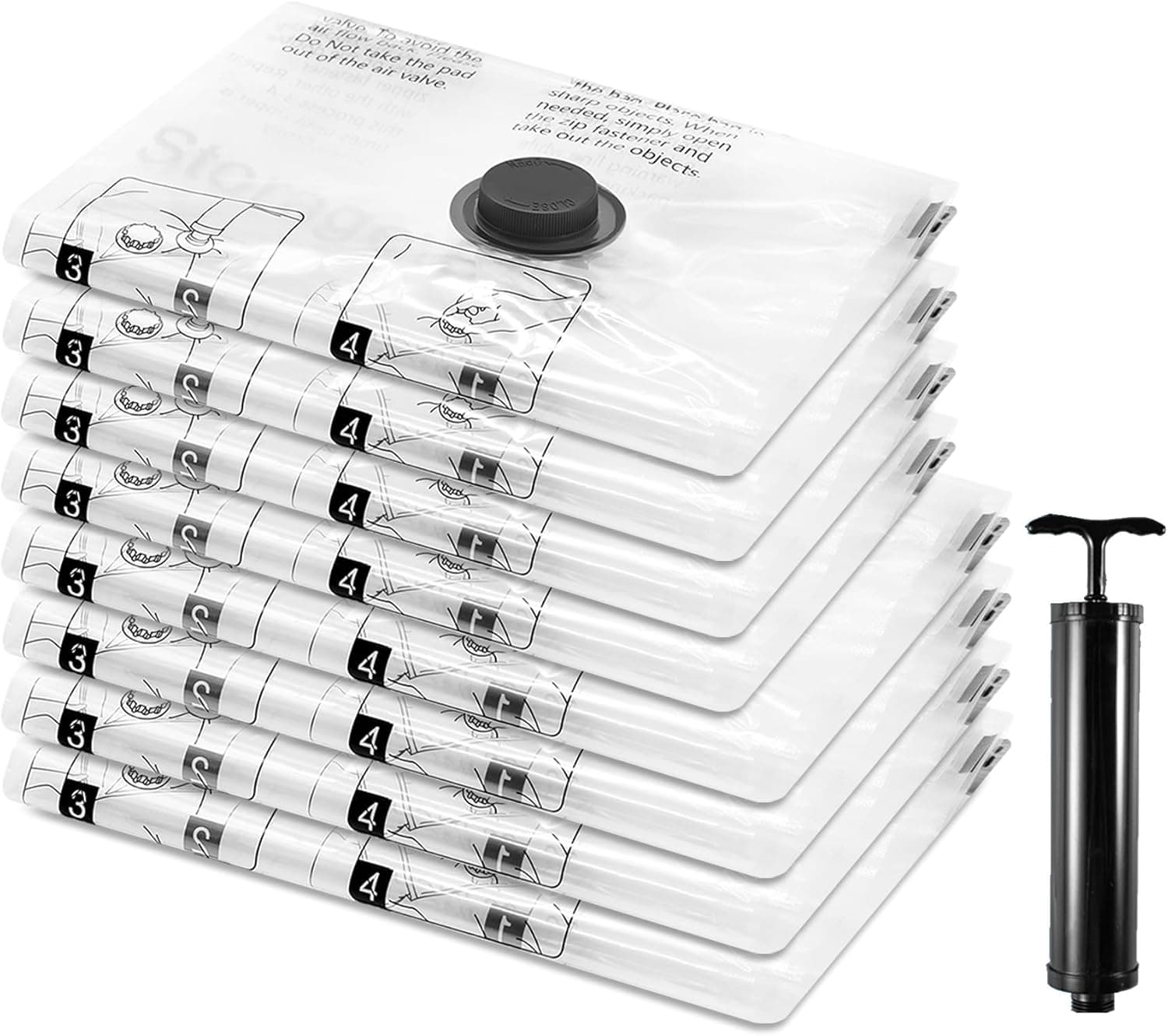 Vacuum Storage Bags (4 Jumbo, 4 Large), Space Saver Bags