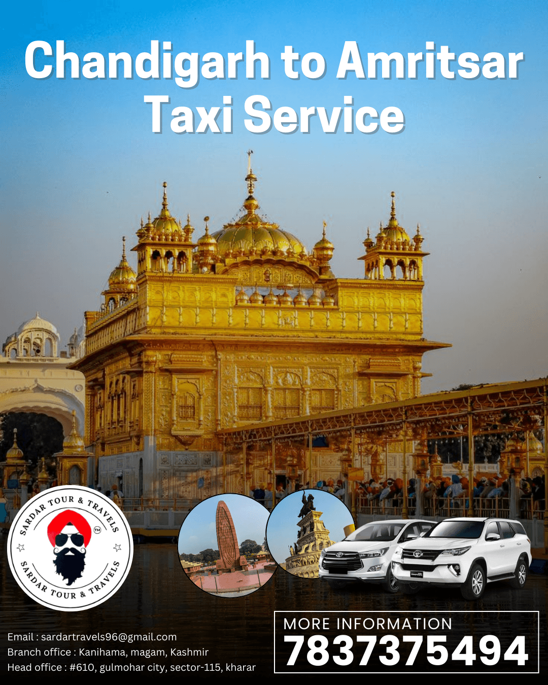 Explore the Golden Temple – Taxi from Chandigarh to Amritsar