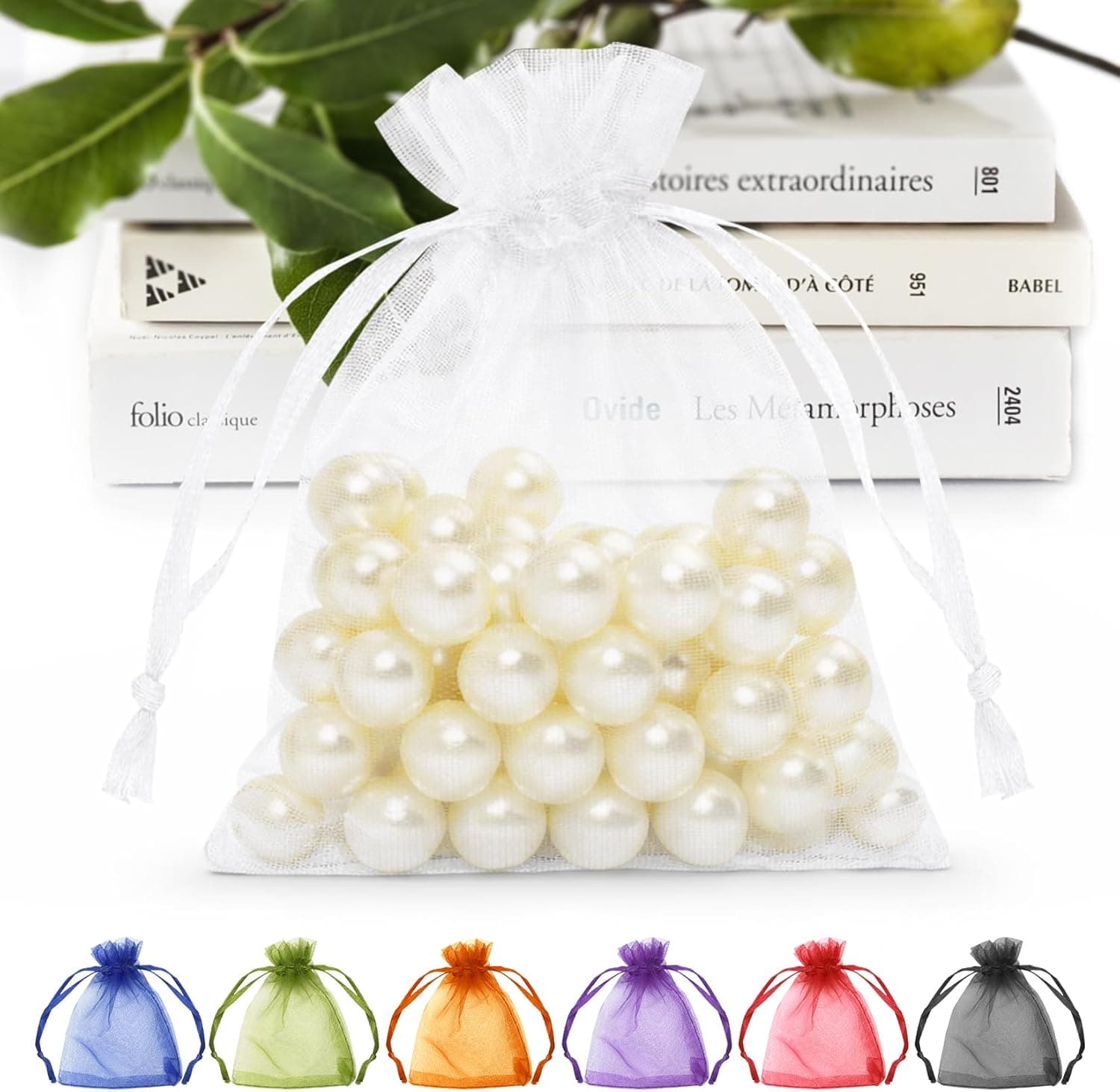 ANZNKU 50PCS White Organza Bags 3x4, Small Gift Bags