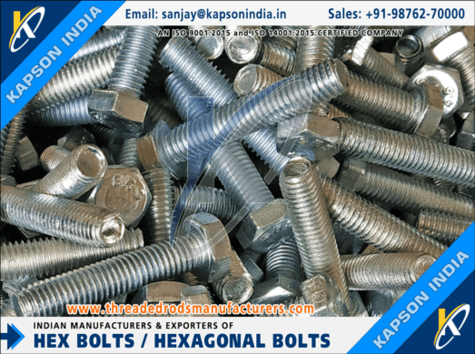 Threaded Rods & Bars, Hex Bolts, Hex Nuts Fasteners manufactures exporters India threadedrodsmanufac
