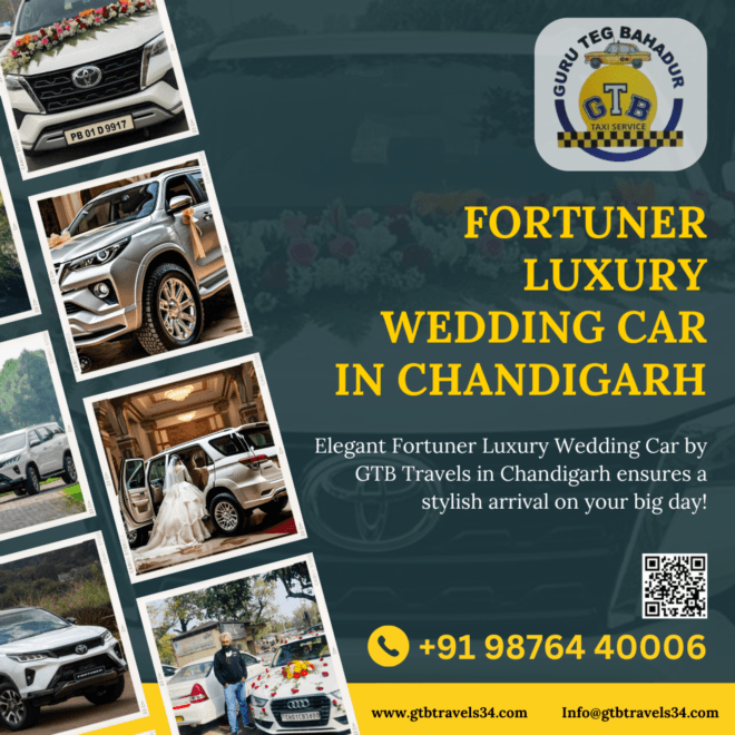 Make a Grand Entrance with Fortuner Wedding Cars in Chandigarh