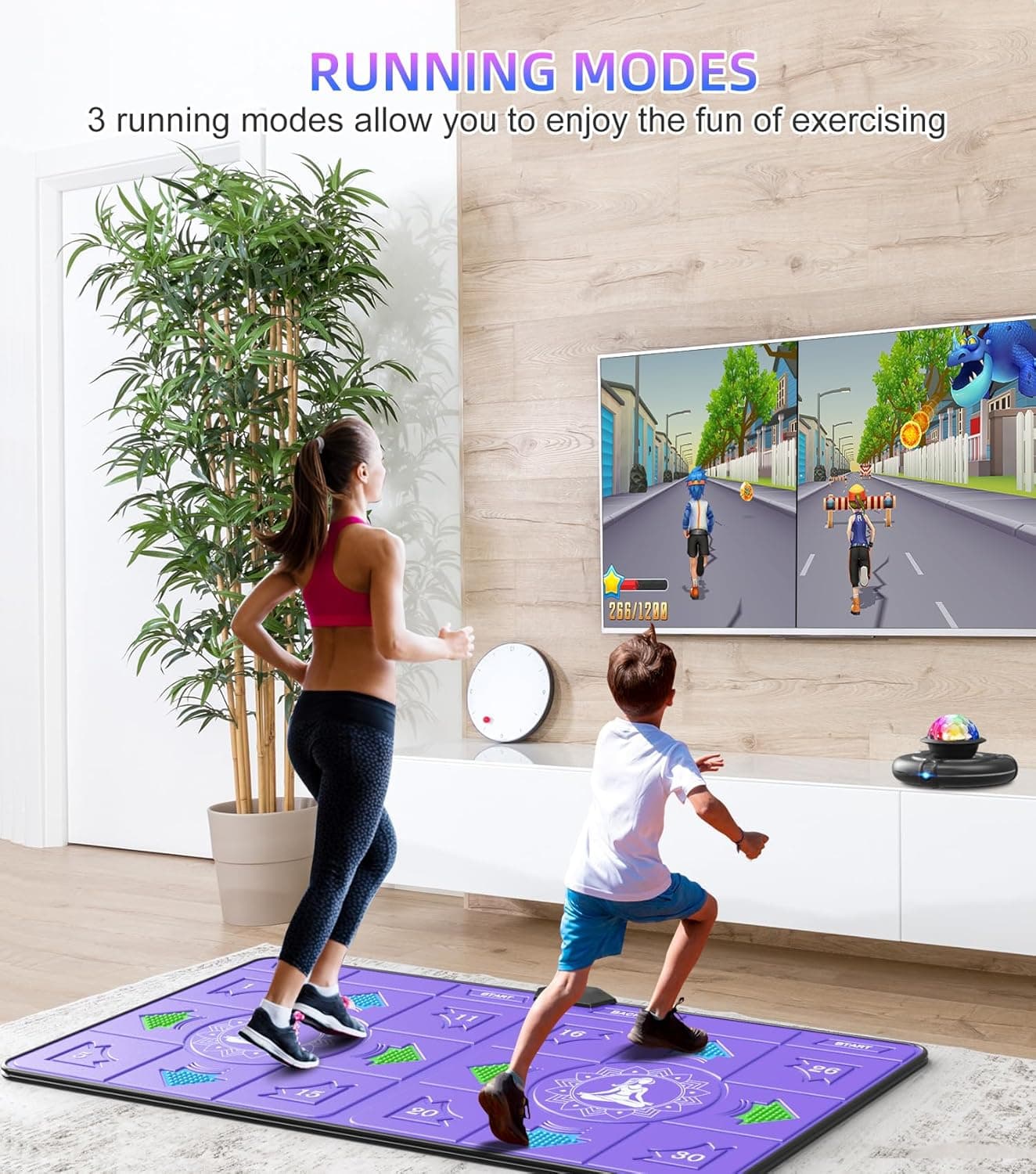 FWFX Exercise Mat for Home Workout - Interactive Dance Play 