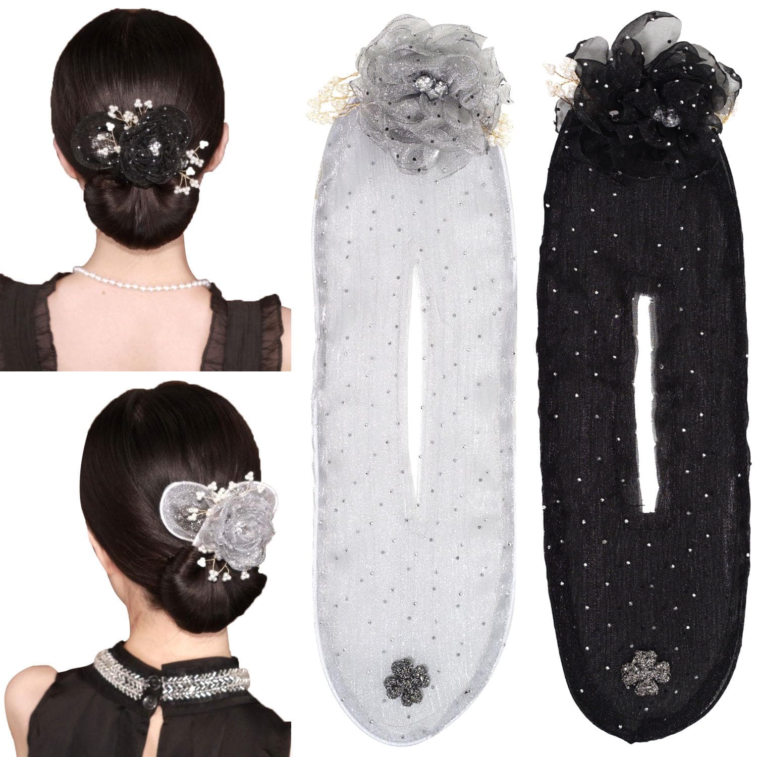 2 PCS Flower Deft Bun Maker,