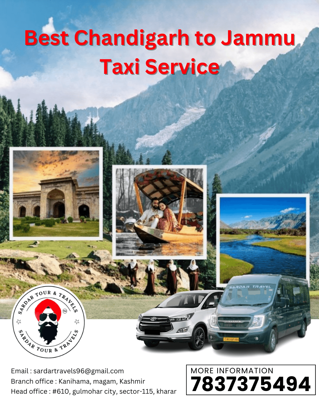 Best Chandigarh to Jammu Taxi Service