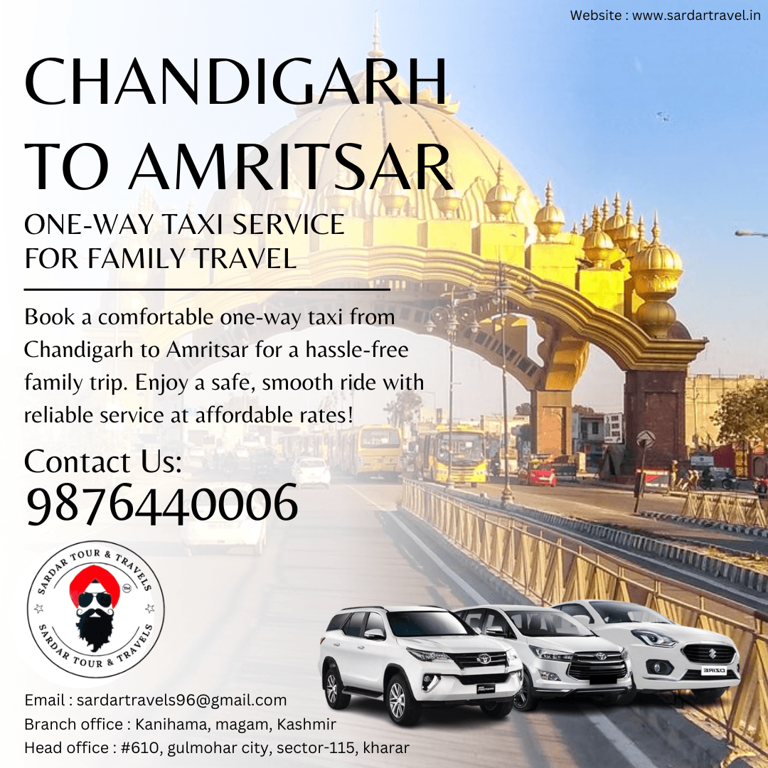 Affordable Family Taxi Service: Chandigarh to Amritsar