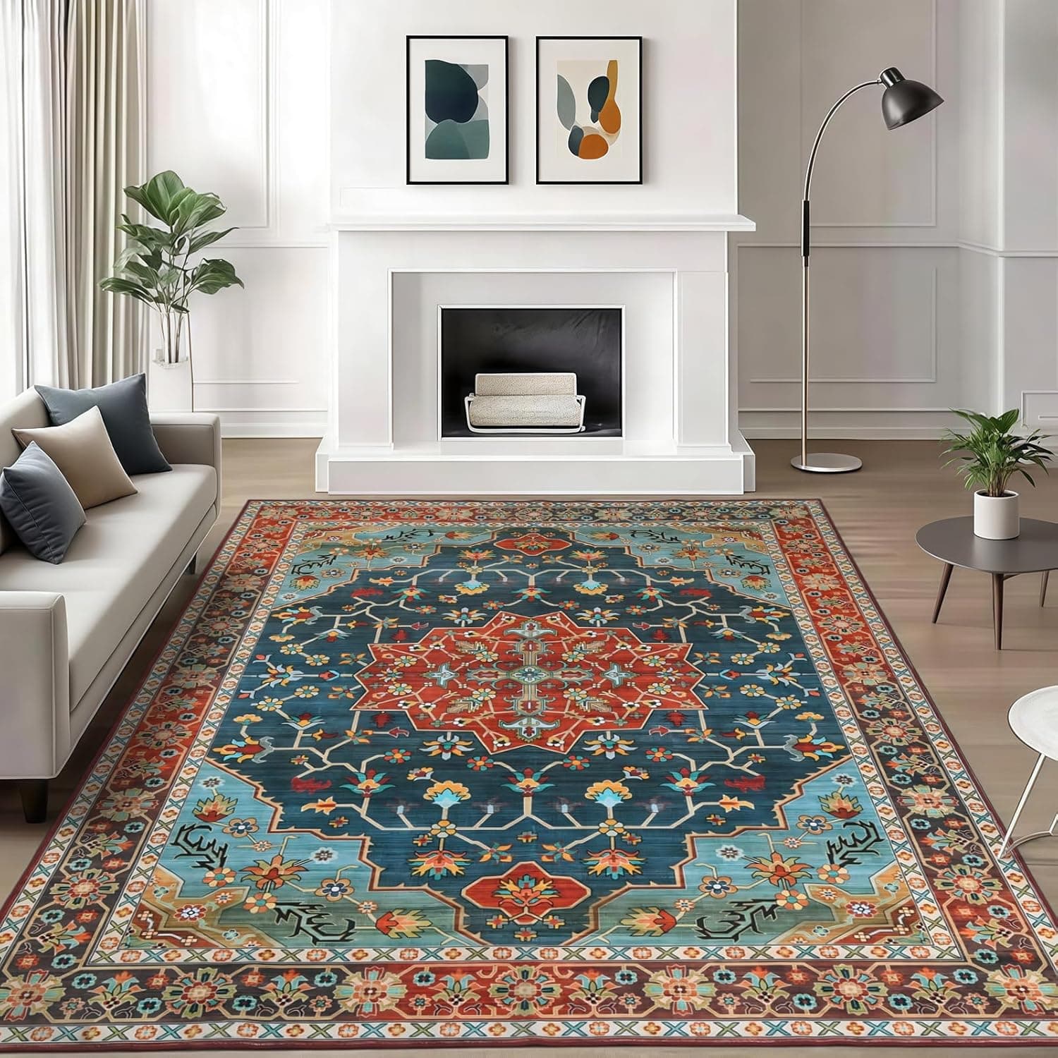 WILLSUN Washable Area Rugs, 5x7 Non-Slip