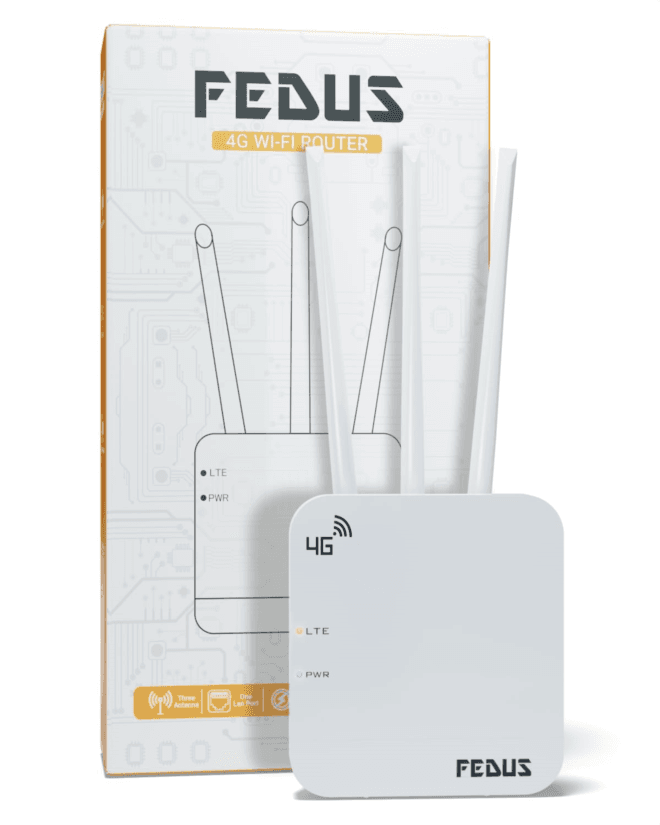 FEDUS 4G Mobile Sim Based Router With 5dbi Triple Antenna 150 Mbps Speed Plug And Play Unlocked Wi-F
