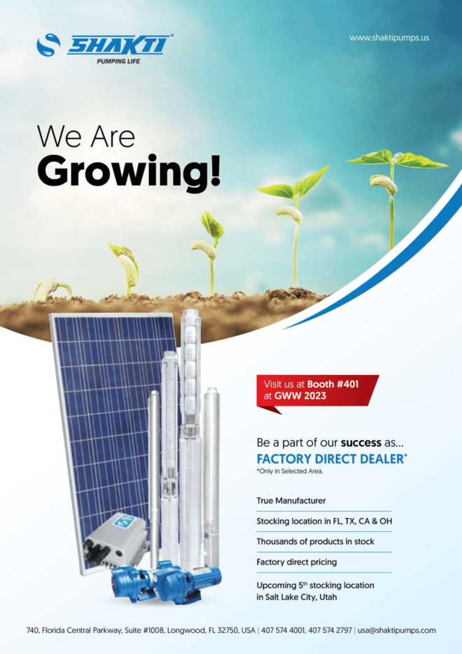 Groundwater Week 2023: Visit Shakti Pumps USA at Booth #301	