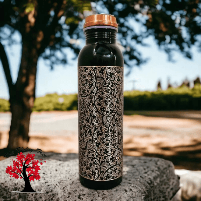 Black Antique Pure Copper Water Bottle 1 Ltr – Eco-Friendly & Stylish
