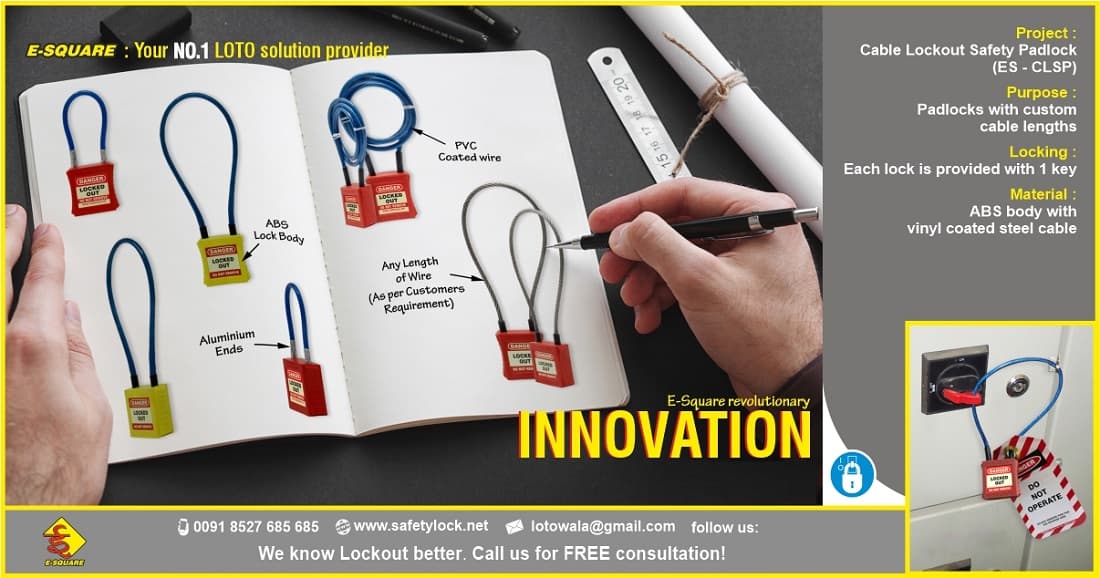 Cable Lockout Safety Padlock