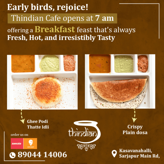 Online breakfast delivery Thindian cafe