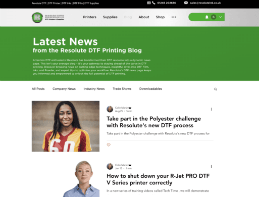  Latest News from the Resolute DTF Printing Blog