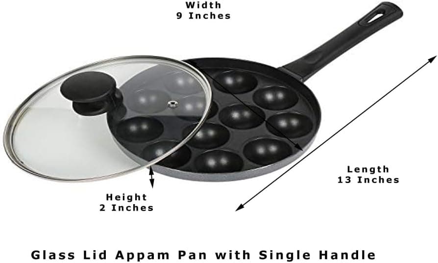 Sahishnu Online & Marketing Appam Pan with Glass Lid,
