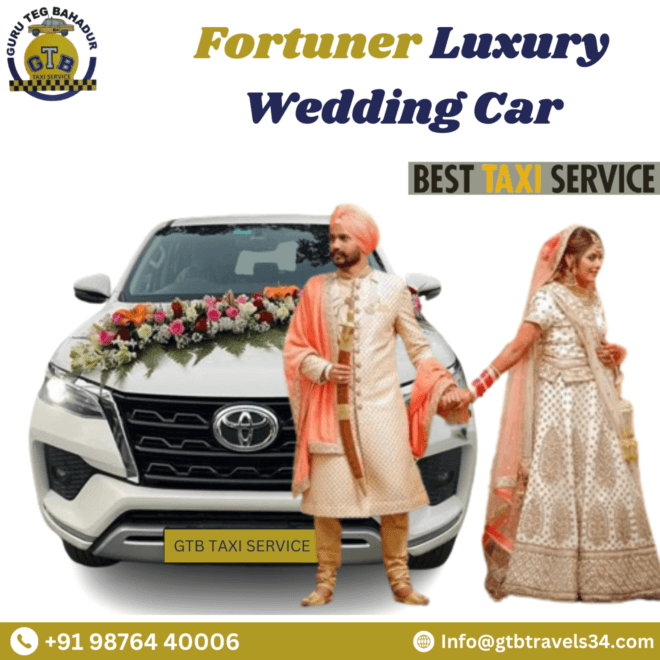 Exquisite Elegance on Wheels: GTB's Finest Fortuner Wedding Car Rental in Chandigarh