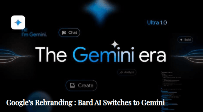 Google's Rebranding : Bard Al Switches to Gemini