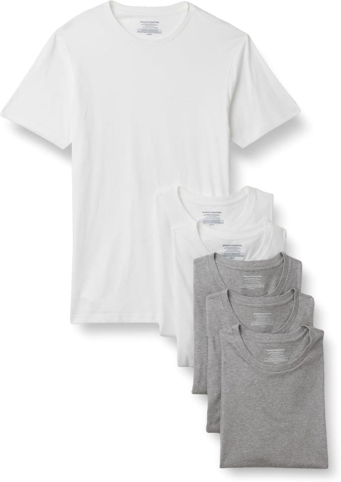 Amazon Essentials Men's Slim Fit Cotton Crew Neck Undershirt