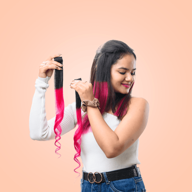 HairOriginals Hair Streak Extensions: The Safe and Easy Way to Add Blonde Streaks to Dyed Black Hair