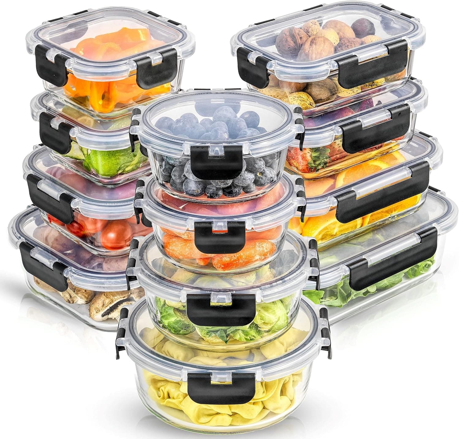 JoyJolt JoyFul 24pc(12 Airtight, Freezer Safe Food Storage 