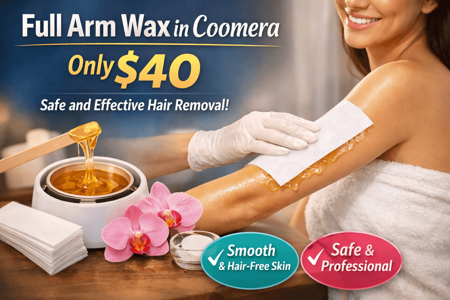 Affordable Smooth Skin – Full Arm Wax in Coomera Only $40