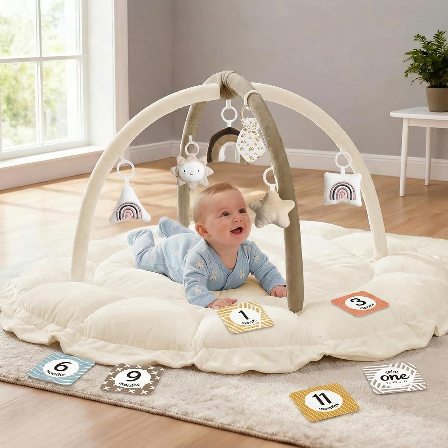 5-in-1 Thick & Plush Play Gym, Convertible Stage-Based