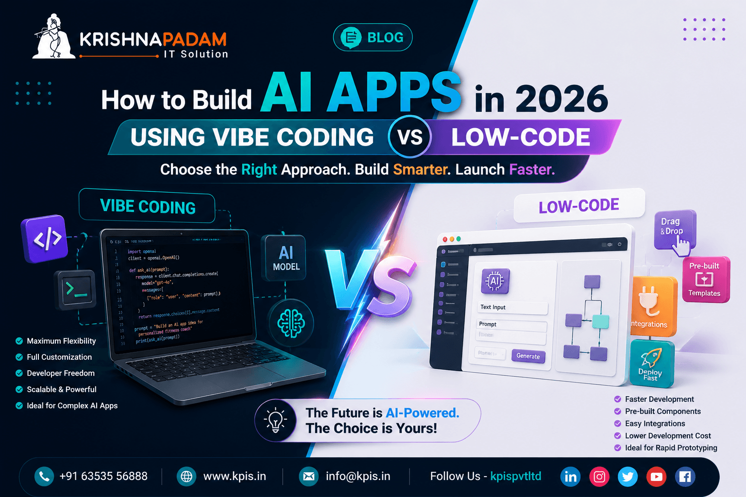 How to build AI apps in 2026 using Vibe Coding vs Low-Code