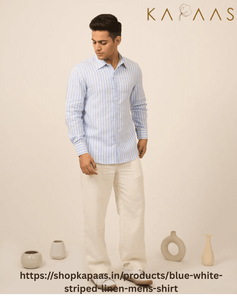 Premium Striped Linen Mens Shirt – Daily Comfort & Style