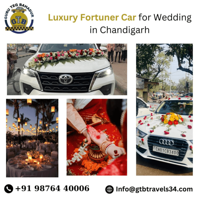 Drive into Happily Ever After: luxury Fortuner Wedding Car Hire in Chandigarh