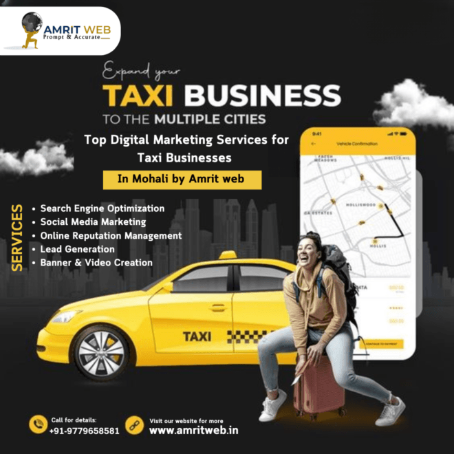 All-in-One Digital Marketing Solutions for Taxi Services by Amrit web in Mohali