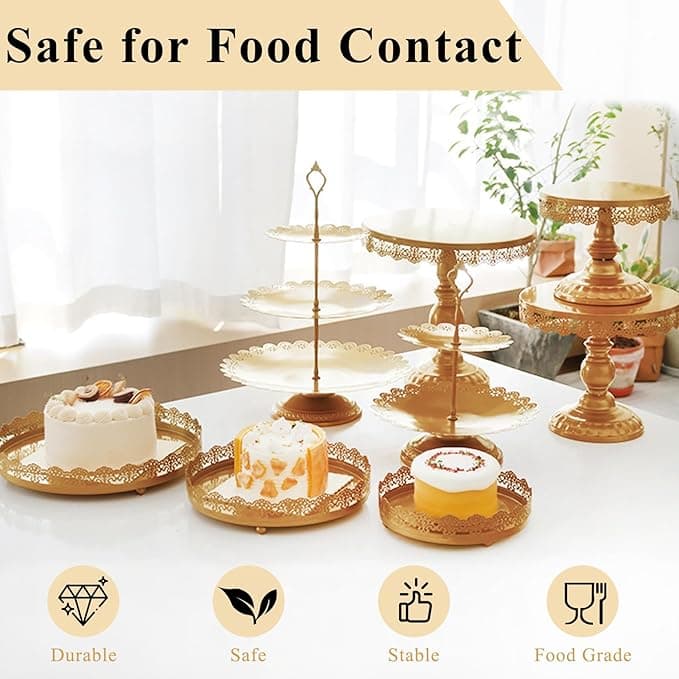 Set of 9 Cake Stands Metal Cupcake Stand Set Multiple Styles